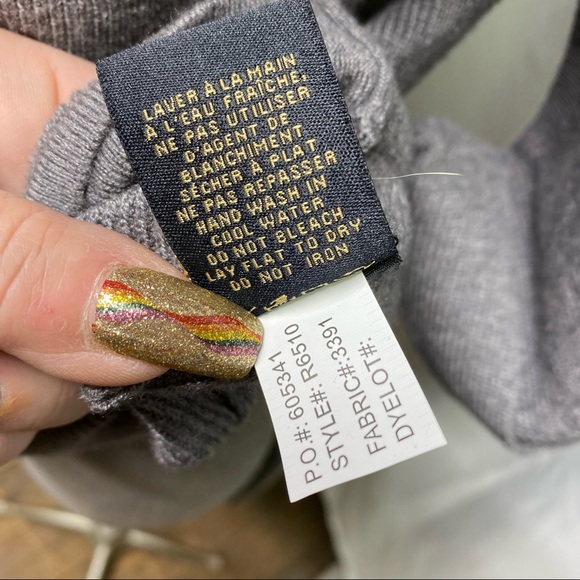 Renuar medium gray cowl neck sweater 3/4 sleeves - Picture 7 of 9